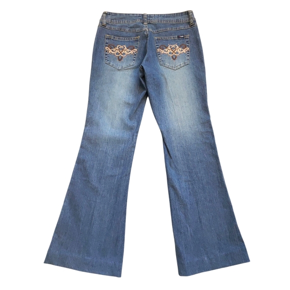 Angels Denim Jeans with Brown Embroidery Size 7 - Picture 2 of 12